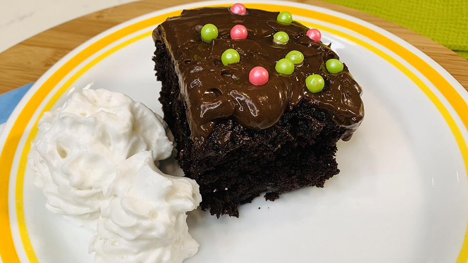 Chocolate Pudding Poke Cake